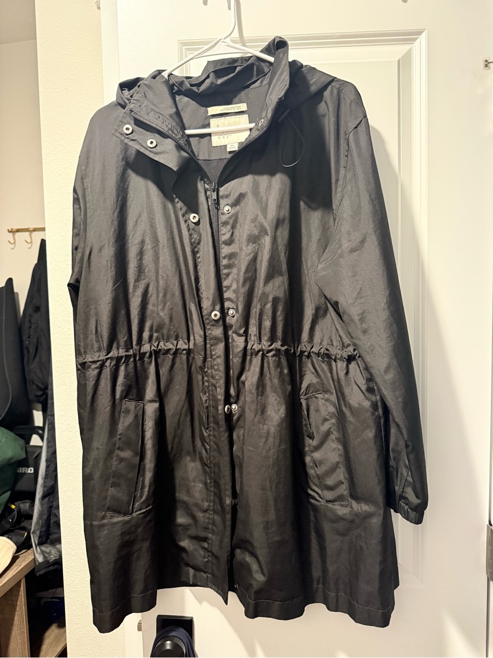 Lightweight Black Hooded Anorak Jacket